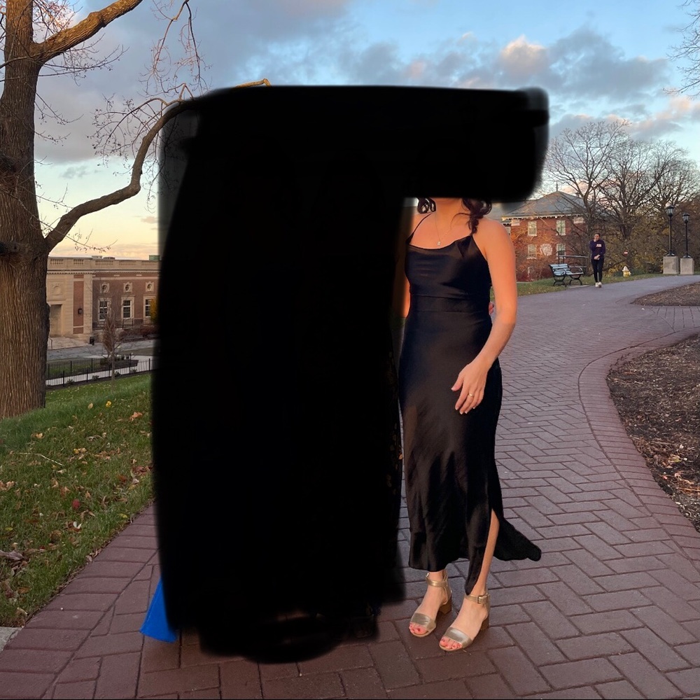 Black Satin Dress, ASOS, size 6